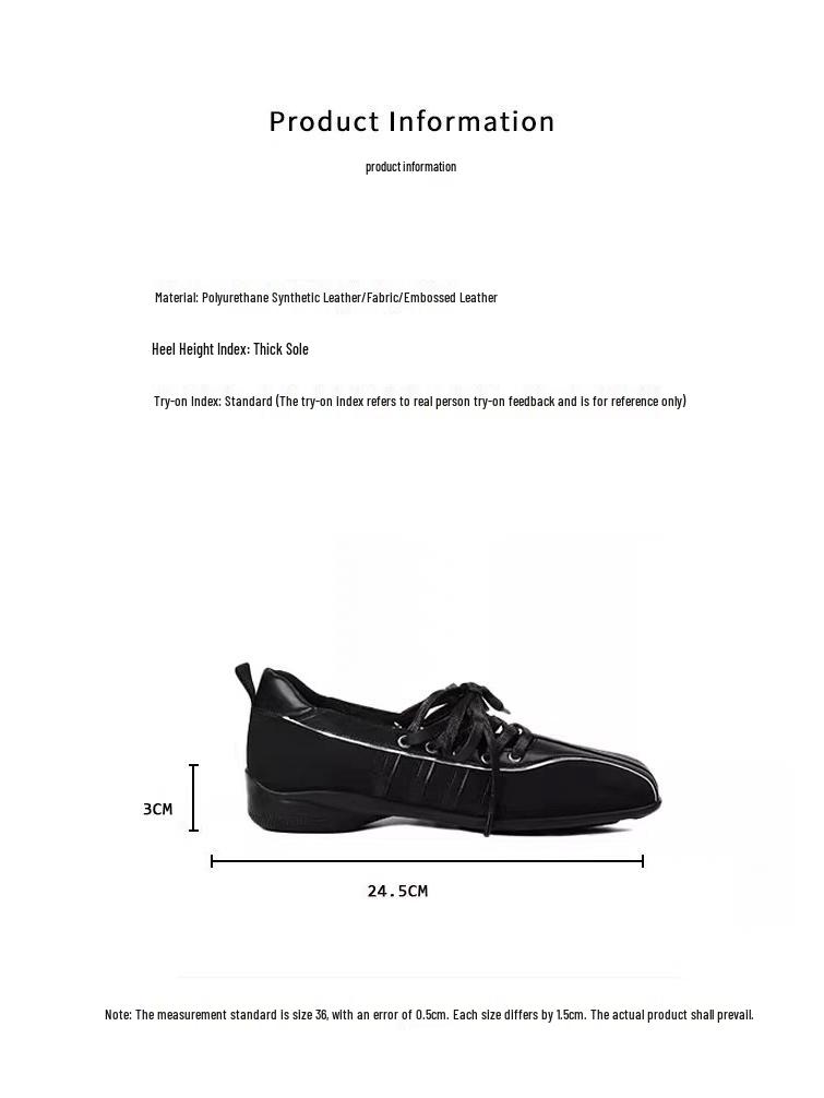 In-Stock Women's German Training Shoes: 2025 Autumn Korean Square Toe, Cross Strap Ballet Sneakers