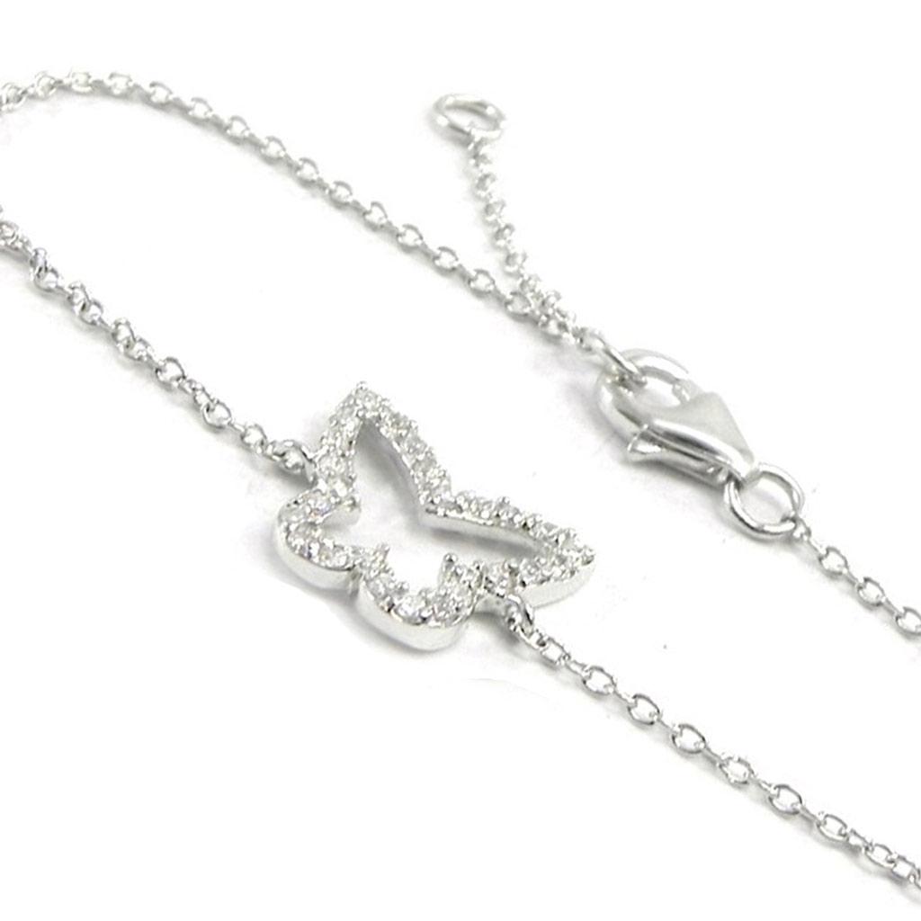 

Les Trésors De Lily [I3936] - Серебряный браслет Бабочка белое серебро (родий) - 13x11 мм