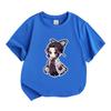 Kids Boys Girls Crew Neck Short Sleeve 100% Cotton T-shirt, Cute Chibi Anime Butterfly Character Printed Casual Soft Tops for Daily Wear for Children