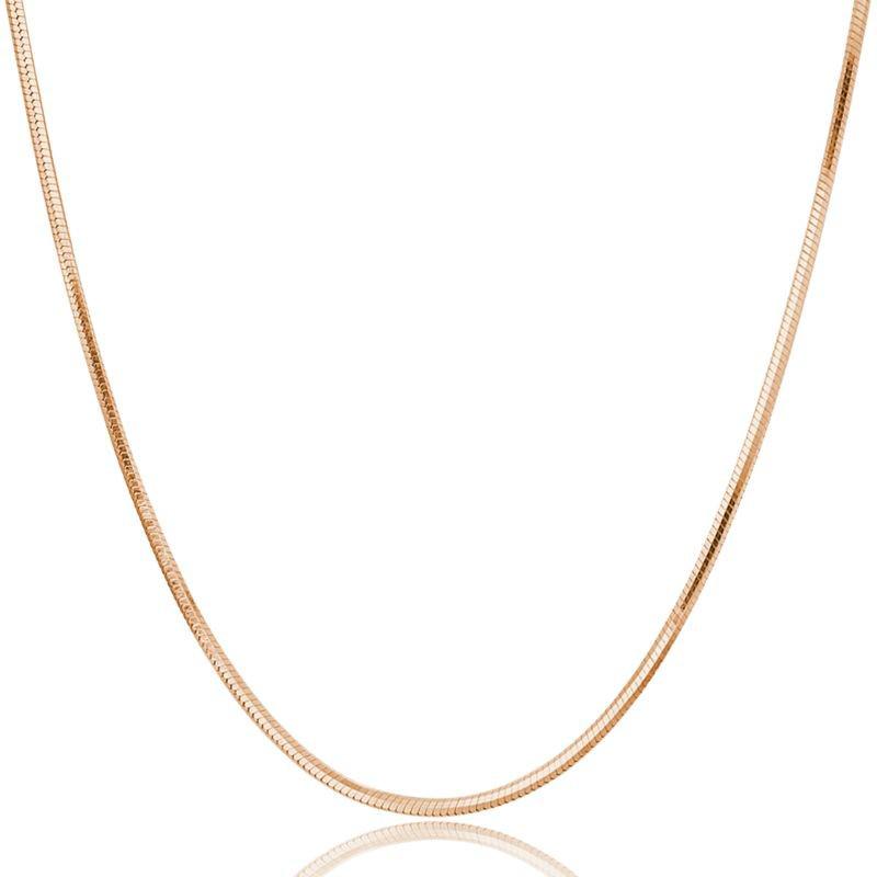 Rose Gold Plated Minimalist Korean-Style Snake Bone Necklace for Women – High-End Niche Design