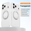 Magnetic 360°Rotation Stand TPU Case For iPhone 17  Air 16 15 14 13 Pro Max  With Ring Holder Frosted Transparent PC Matte Cover
