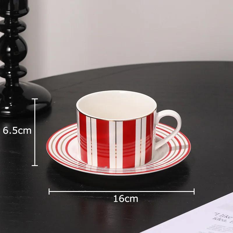 

Red/Green Stripes Ceramic Cup&saucer Dining Table Coffee Mug 250ml Milk Tea Mugs Afternoon Tea Teacup Fruit Juice Container 250ml красный