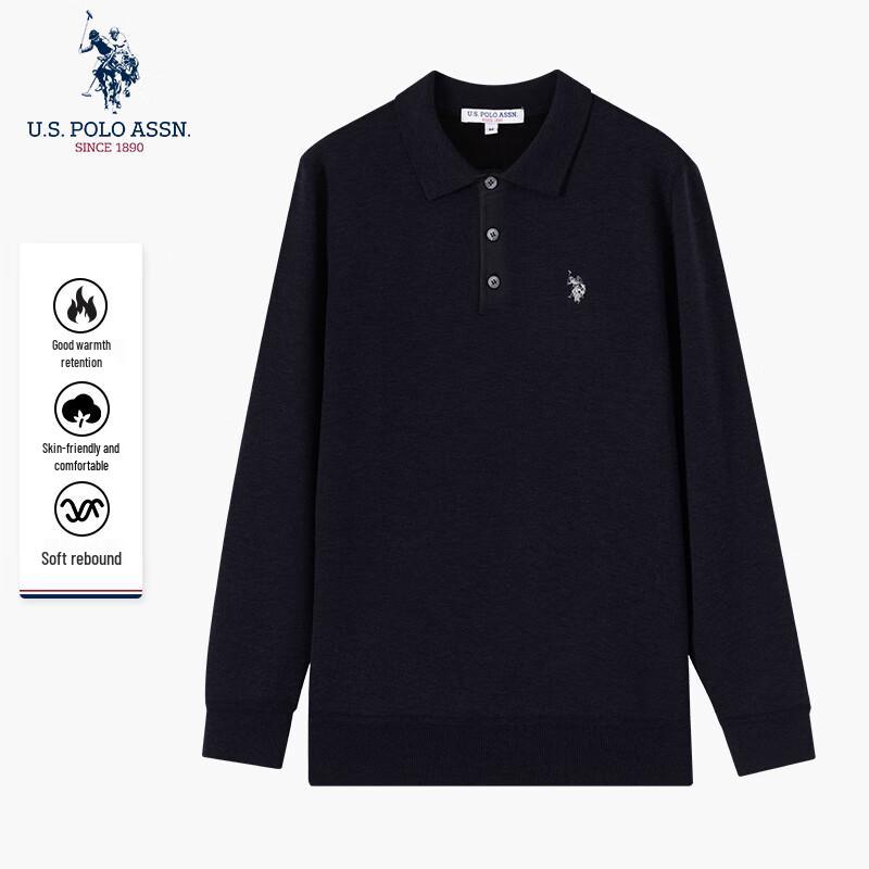 U.S. Polo Assn. Herren Business Casual Langarm-Poloshirt