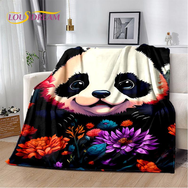 3D Dream Animal Cartoon Panda Cute Blanket,Soft Throw Blanket for Home Bedroom Bed Sofa Picnic Travel Office Cover Child Gift