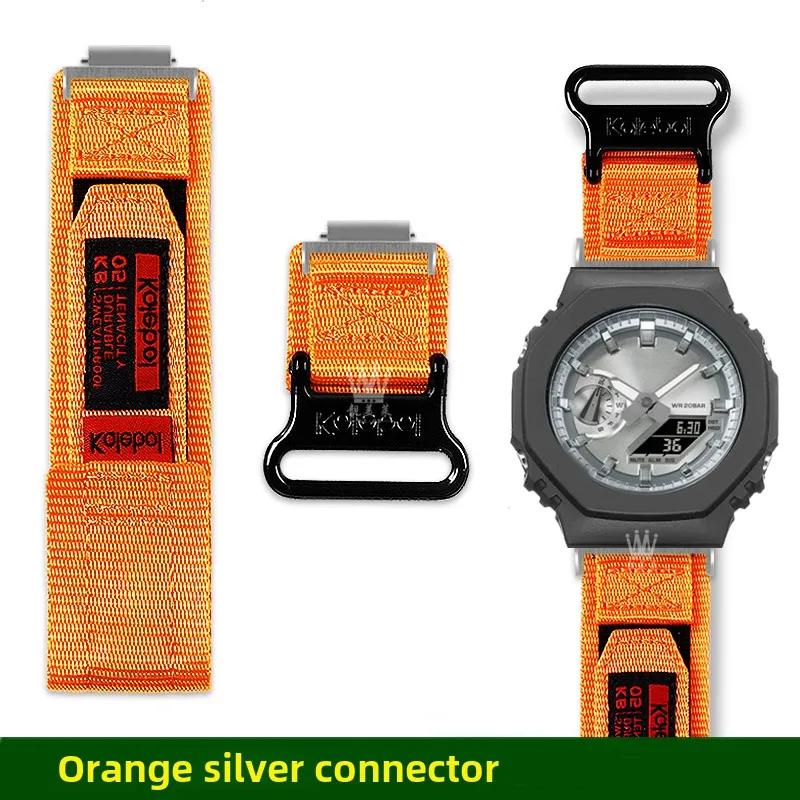 GA2100 Design s poutkem Plátěný řemínek Pro Casio G-SHOCK 5611 GA-2100 GA-2110 GA-B2100 Pánský Venkovní sport Nylonový řemínek na hodinky příslušenství