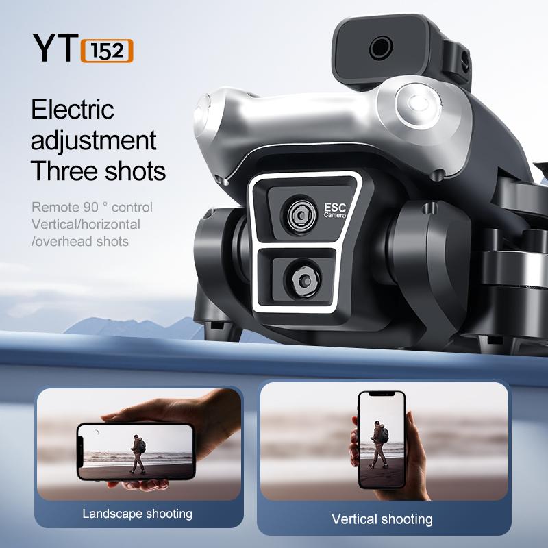 Nový YT152 MINI Drone 8K Tři kamery Wiif Optické polohování toku Vyhýbání se překážkám Bezkartáčové dálkové ovládání Čtyřosé letadlo Hračka Dárek Děti
