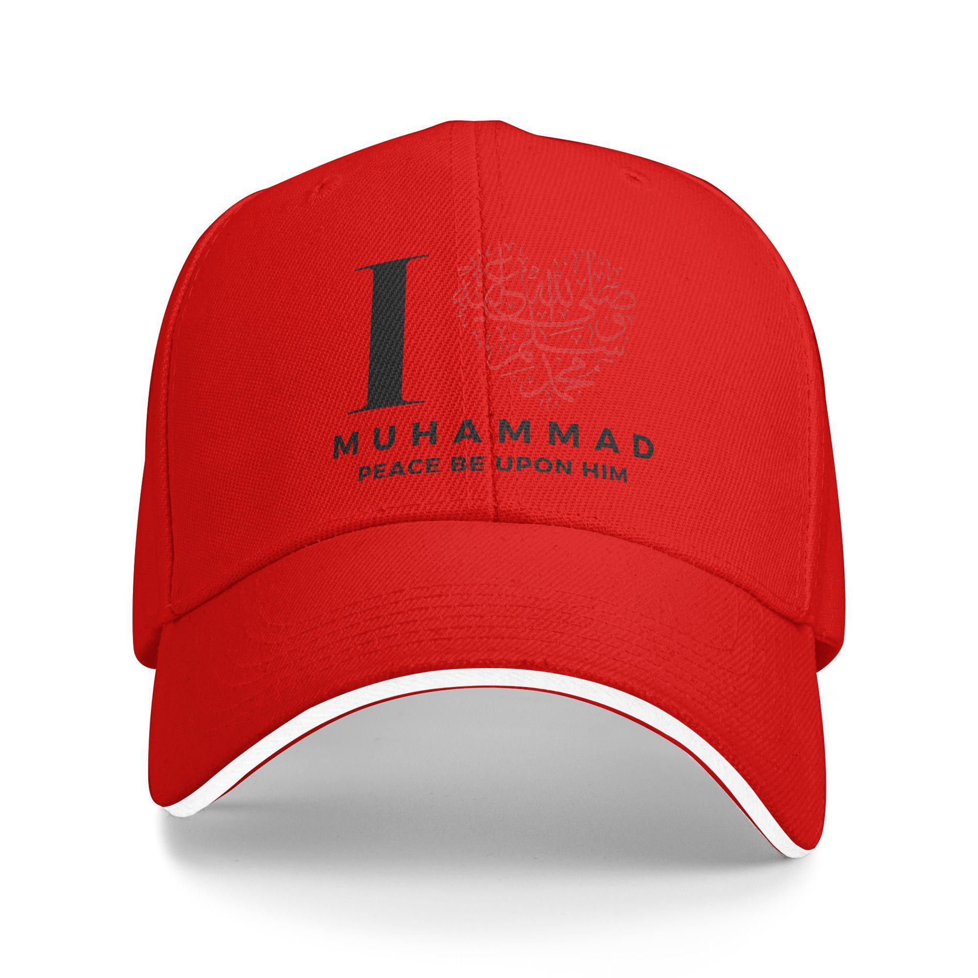 I Love Muhammad,  Bold Islamic Typography StateUnisext Tee Baseball Cap Trucker Hat Summer Breathable FeUnisex Unisex Snapback Cap One Size
