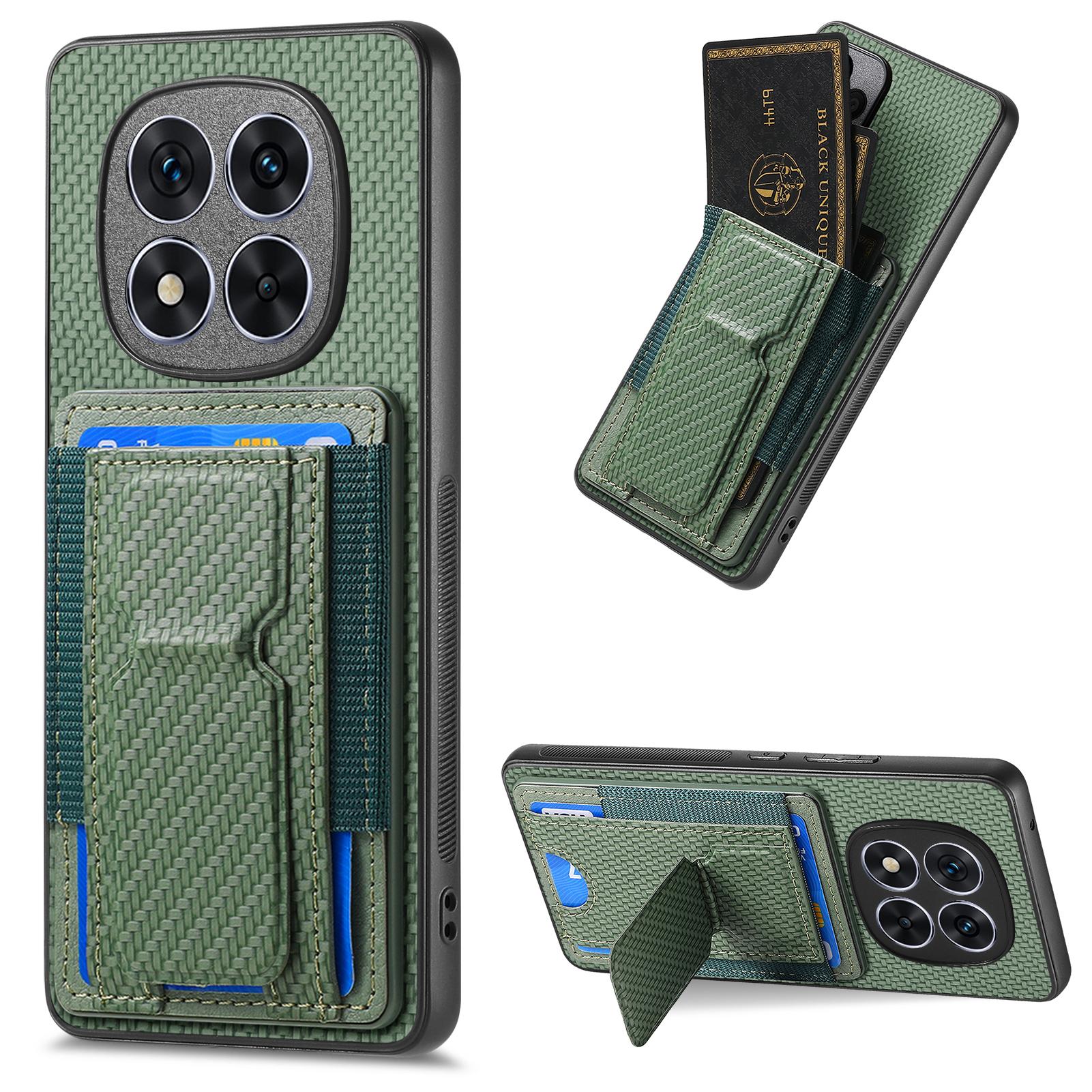 

Чохол для Xiaomi Redmi Note 14 Pro 5G/Poco X7 5G з підставкою, тримачем для карток, шкіряною задньою кришкою Green