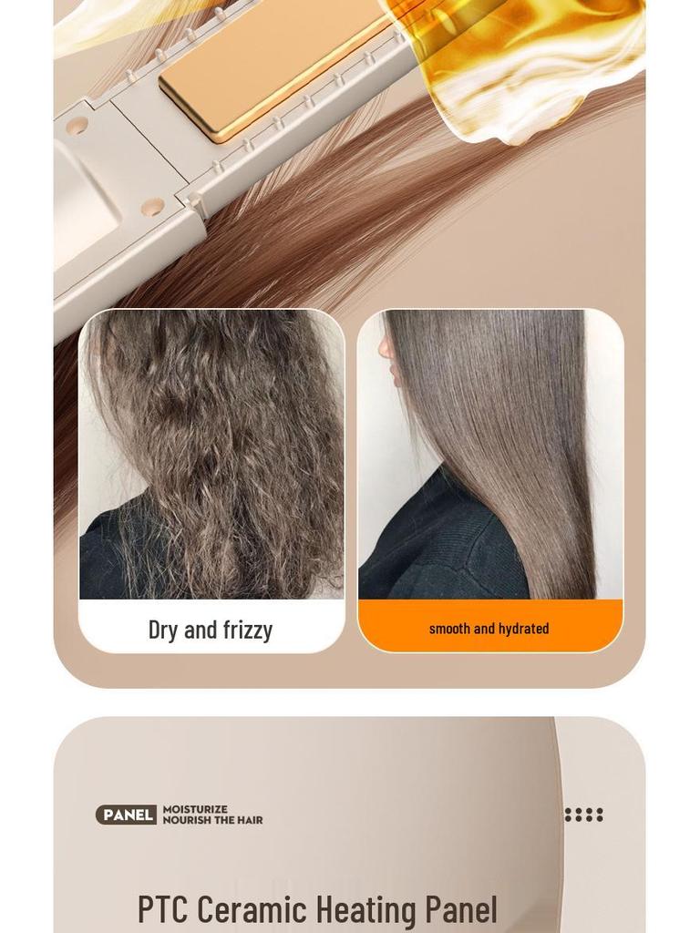 Portable Wireless Mini Hair Straightener Comb for Students - Dual-use Heat Styling for Bangs and Perms.