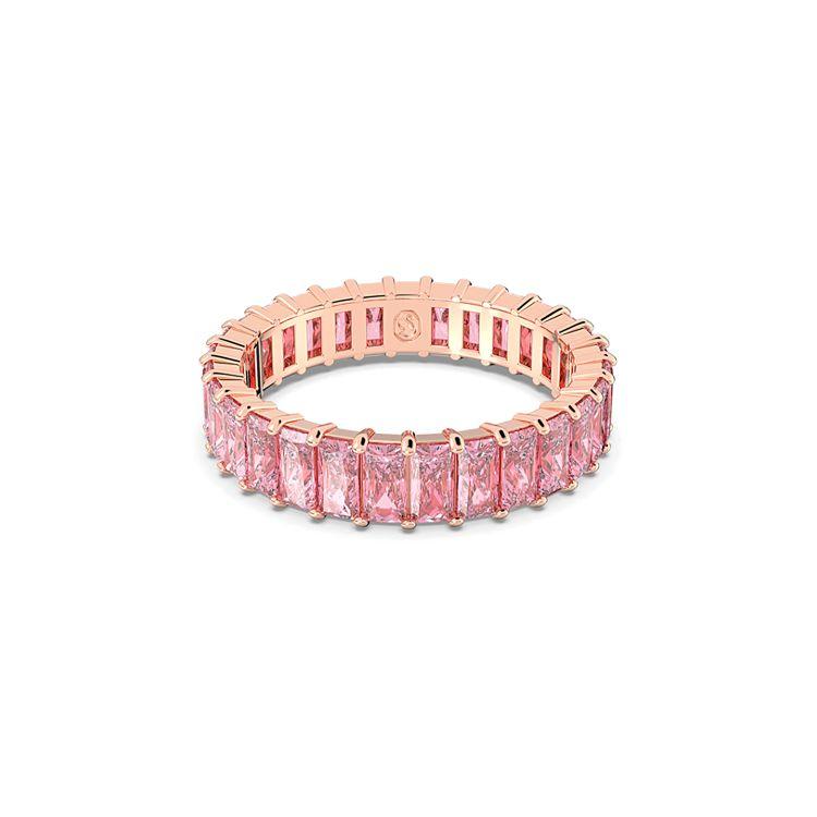 Swarovski Matrix Rectangular Cut Exquisite Elegant Ring Women rings Pink 5647589 Box (Random Color),50