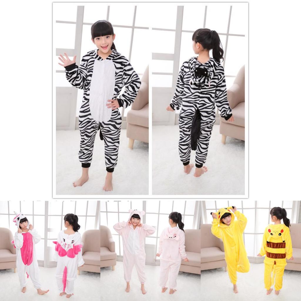 Premium Quality Halloween Kids Pajamas Cosplay Costume Featuring Pokemon Pikachu Dragon Cow Designs