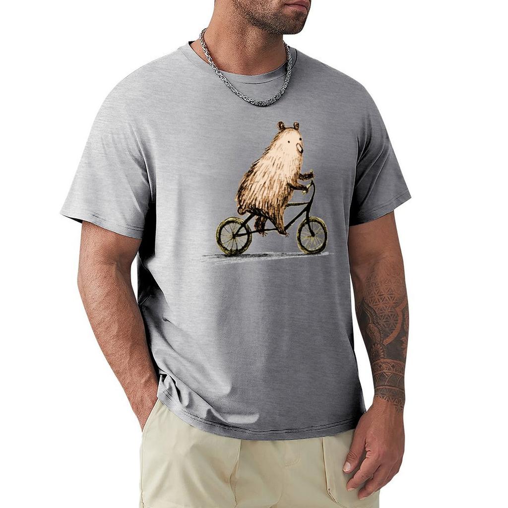 Cycling Bear T-Shirt Anime T Shirts Graphic Shirts Blanks Plain T Shirts For Men Pack