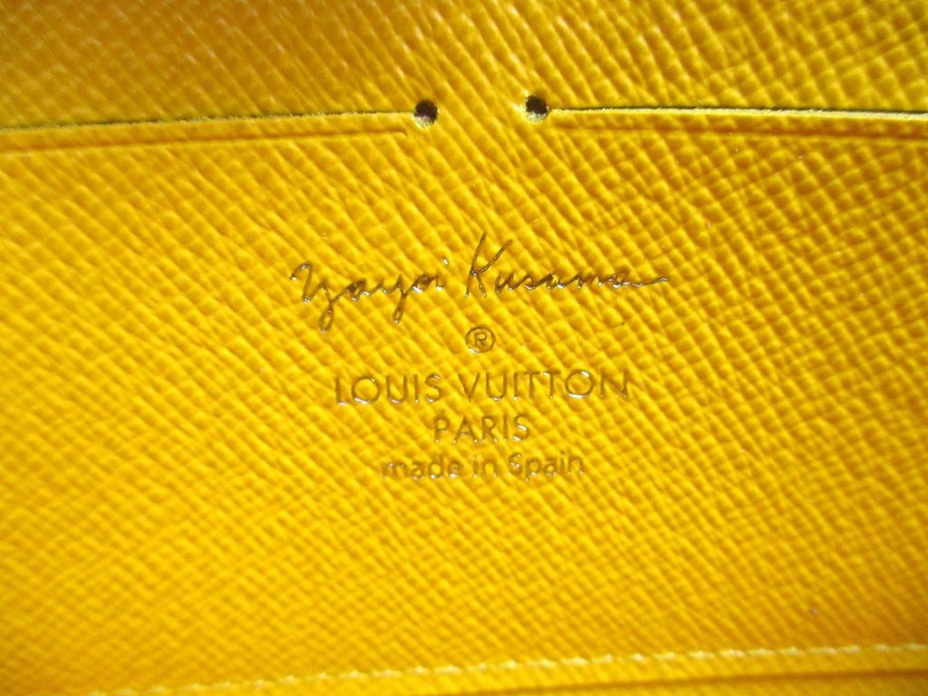Authentisches LOUIS VUITTON Monogramm Gelbes Leder Kusama Yayoi Punkte Zippy Geldbörse #b048 Geöffnete Schachtel