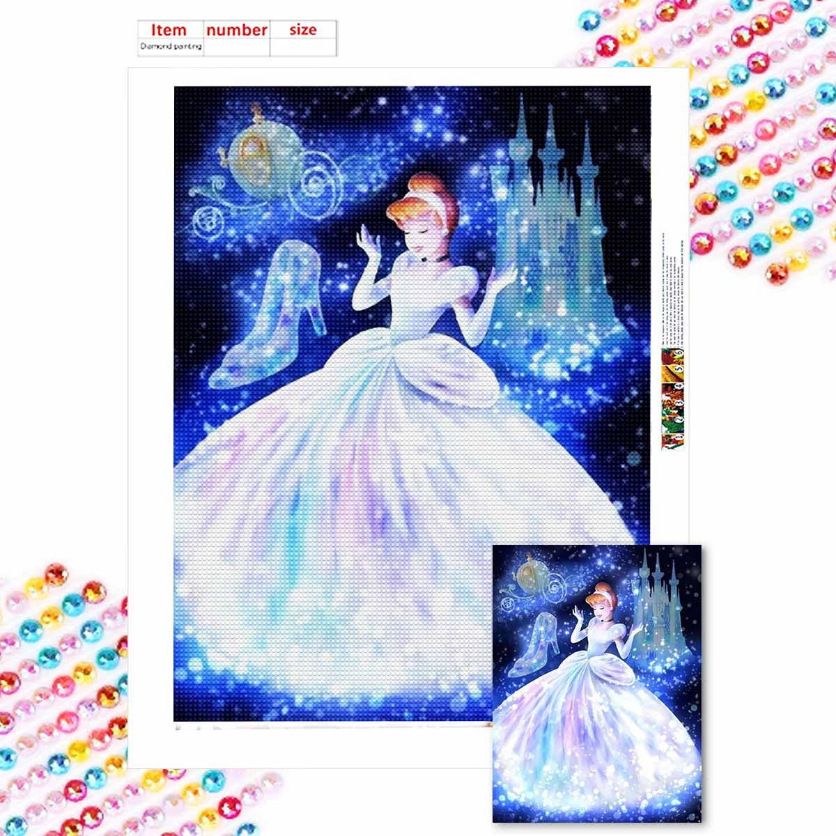 

5D Алмазная Живопись Сделай Сам Белое Платье и Хрустальные Туфли Полная Выкладка Стразами Мозаика Вышивка Изделия Ручной Работы Домашний Декор Подарок Round 20x30cm