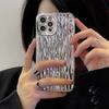 Luxury Silver Tin Paper Phone Case for Iphone 15 14 13 12 11 Pro Max X XS Max XR Water Ripple Shockproof Protection Soft Cover