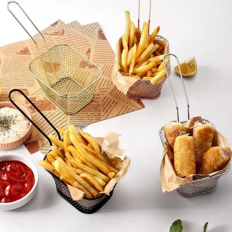 1PC Stainless Steel French Fries Basket Kitchen Fry Food Presentation Basket