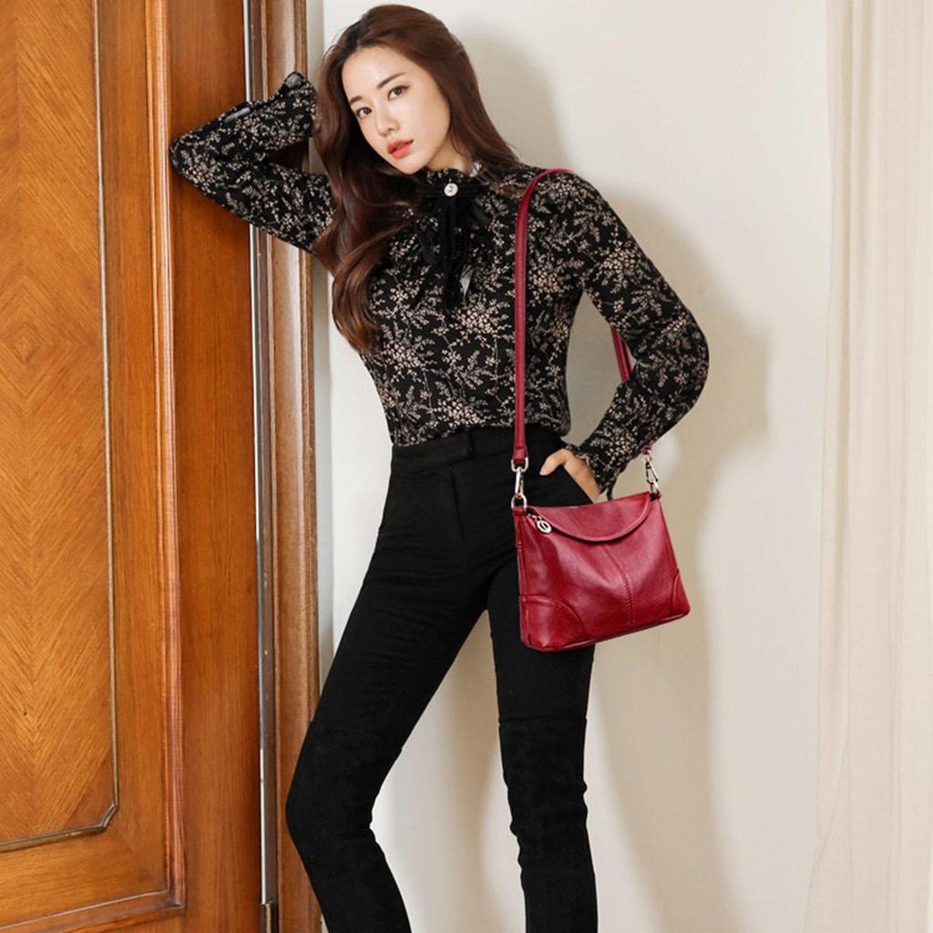 Women's Fashion Cross Shoulder Bag Mom Soft Leather Small Square Bag Crossbody Bag
