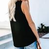 Women V-Neck Sleeveless Tops Casual Color Slim Loose Blouse With Pockets
