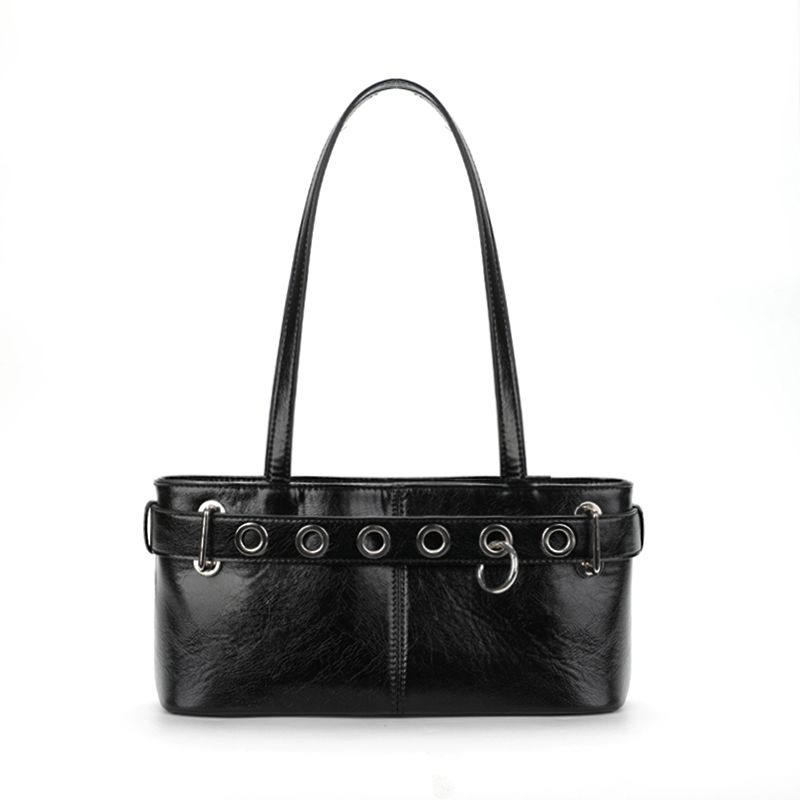 

Simple 25ss Spring and Summer New Original Products Can Be Hung Whatever You Want, Black Porous Hole Underarm Bag Black Reservation