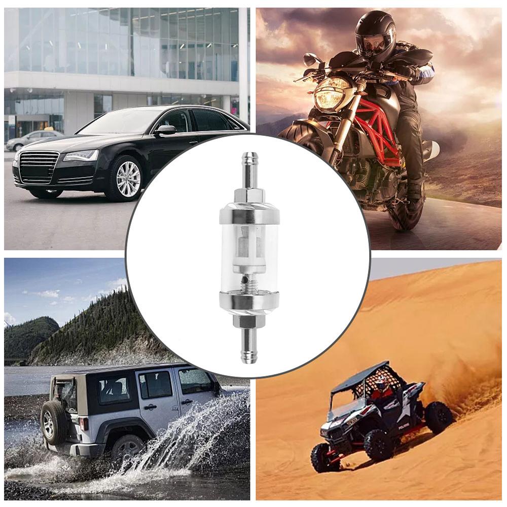 8mm Evrensel Alüminyum Alaşım Yakıt Filtresi Aşınmaya Dayanıklı Yıkanabilir Yeniden Kullanılabilir Sıralı Benzin Gaz Filtresi Araba Motosiklet için