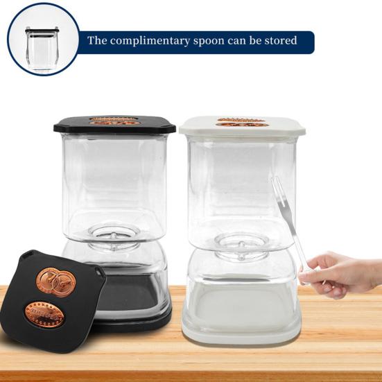 Pickle Jar with 2 Forks Dry Wet Separation Pickle Juice Separator Jar Large Capacity Leakproof Pickled Vegetable Airtight Container