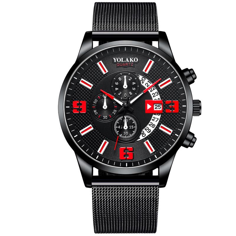 

Часы Мужские Модные Календарные Часы Мужские Деловые Часы из Нержавеющей Стали с Сетчатым Браслетом Кварцевые Наручные Часы Мужские Часы relogio masculino
