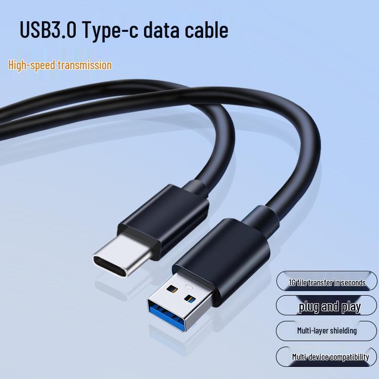 USB 3.0 To Type-C High-Speed Charging & Data Cable for Phones, Computers, and Hard Drives