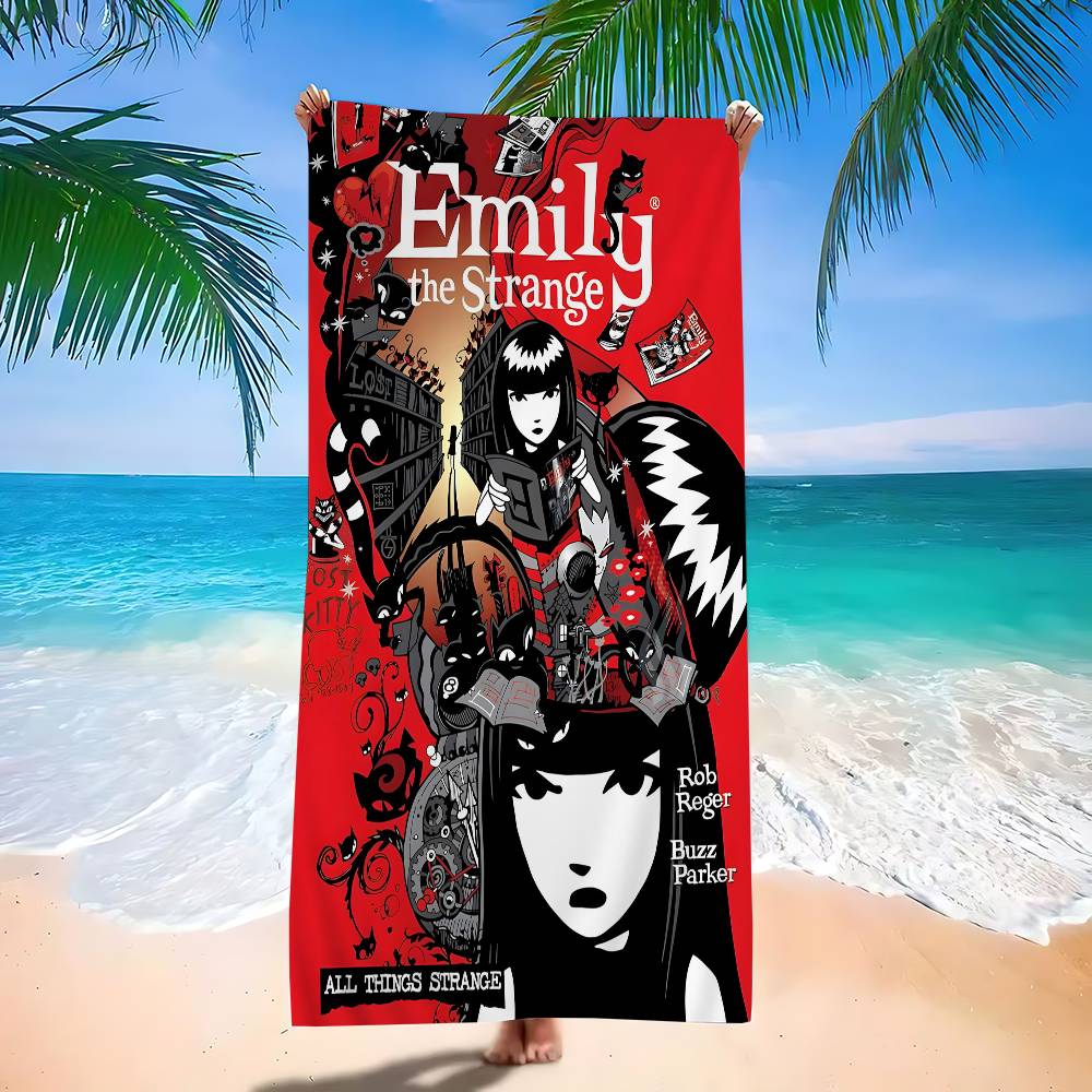 Anime Poster E-Emily HD Anime Microfiber Beach Towel Absorbent Quick dry Soft Yoga Swimming Resort Mountain Climbing Towel