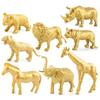Captivating Forest Wildlife Model Set Featuring Golden Giraffe Lion Elephant Figurines