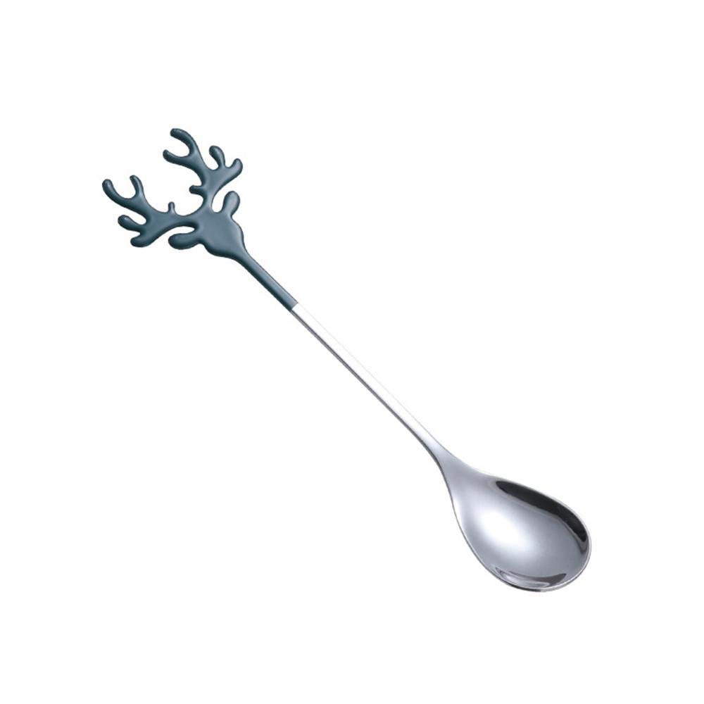Stainless Steel Deer Head Shape Stirring Spoon Romantic Coffee Dessert Christmas Elk Exquisite Tableware