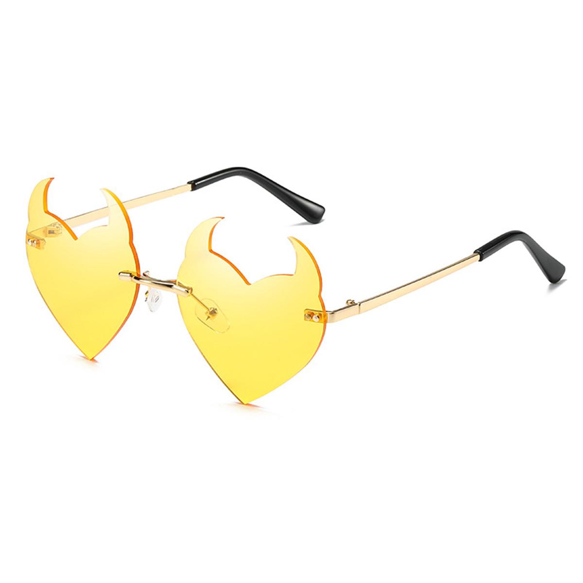 

Новые солнцезащитные очки без оправы для Хэллоуина, необычные рождественские солнцезащитные очки для вечеринок и танцев. жёлтый