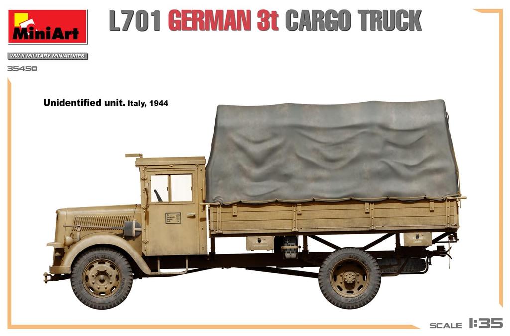 MiniArt L701 German Cargo Truck Plastic Model MA35450 1/35 3-Ton