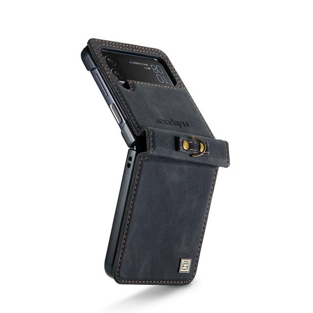 

Удобная кожаная сумка для телефона, чехол на ремешке для Samsung Galaxy Z Flip4 Flip 4 5g Zflip4, нескользящие аксессуары для сотовых телефонов, принципиально for Samsung Z Flip 4 чёрный