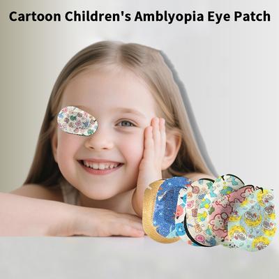 5 Stuks Cartoon Medische Lui Oogpleister Voor Kinderen Volwassenen Scheelzien Behandeling Zichtzorg Pleister Ademend Amblyopie Verband Oogkussentje