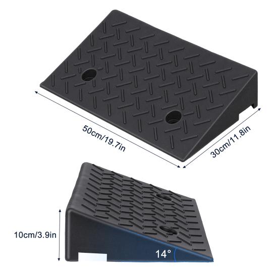 1 Pair 4" Rise Driveway Ramps, Non Slip Curbside Ramps Support 7000lbs, 19.7" L X 12" W, Threshold Ramps for Cars Wheelchairs Scooters Lawn Mowers