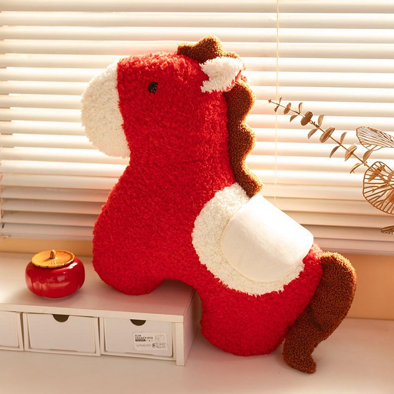 2026 Year of the Horse Chinese Horse Pillow Plush Doll Ornament - Children's New Year Gift
