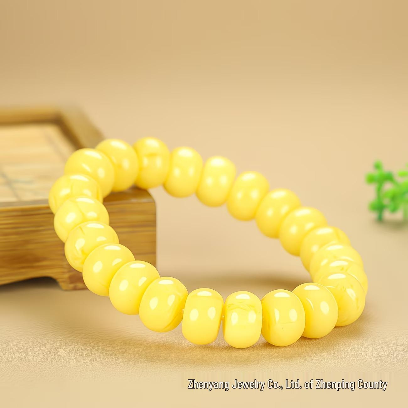 

Unisex Collection: Baltic Amber & Yellow Honey Wax Bead Bracelet жёлтый