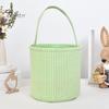 Gingham Easter Bucket for Kids Nursery Storage Bag New Baby Gift Basket with Handle for Easter Egg Hunts Parties