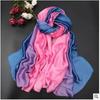 190*110cm Women Chiffon Scarf Gradient Color Protection Spring Summer Multicolor Printed Shawl Poncho Beach luxury ladies retro