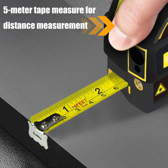 Digital Tape Measure High Accuracy 40/60/80/100M Light Measuring Tool Backlit LCD Display Rechargeable DIY Construction Electric Distance Meter