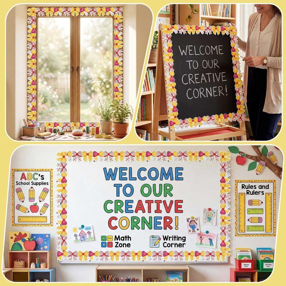 Self-Adhesive Bulletin Board Trim Blackboard Decorative Stickers  for Classroom Decorations