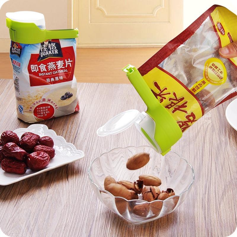 Clips for Food Food Storage Sealing Clips with Pour Spouts Kitchen Chip Bag Clip Plastic Cap Sealer Clip Kitchen Storage