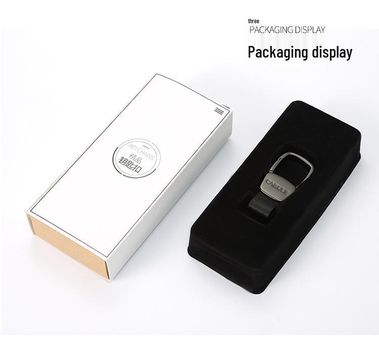 Cabrón Genuine Leather Universal Car Keychain - Fits All Key Bags with High-End Square Buckle