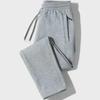 Men's Plush Drawstring Sports Pants: Winter Loose-Fit, Thickened, Casual, Zippered, Straight-Leg Sweatpants for Spring & Autumn