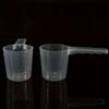4PCS Transparent Pet Feeding Spoon, Plastic Dog Food Cat Food Measuring Spoon with Scale