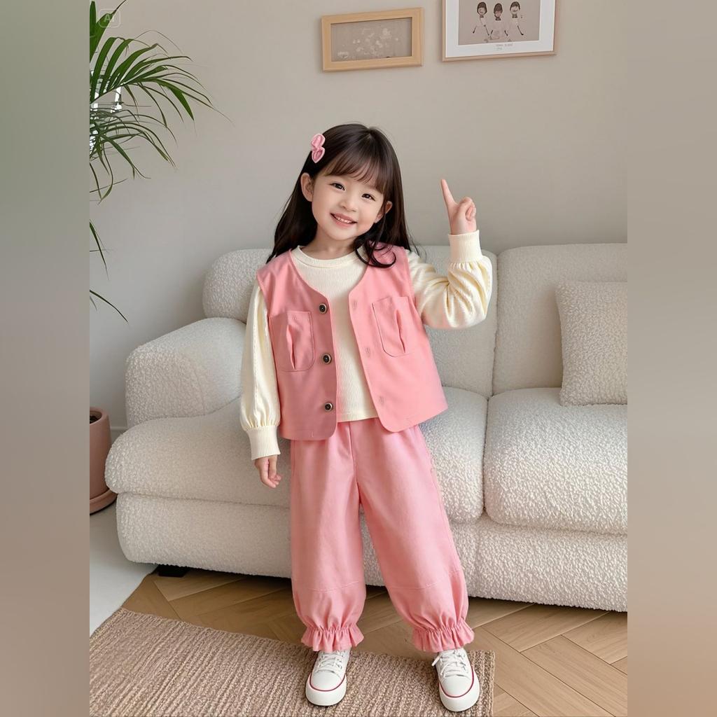 Kids Casual Long-Sleeve Set, Comfortable Daily Wear Outfits