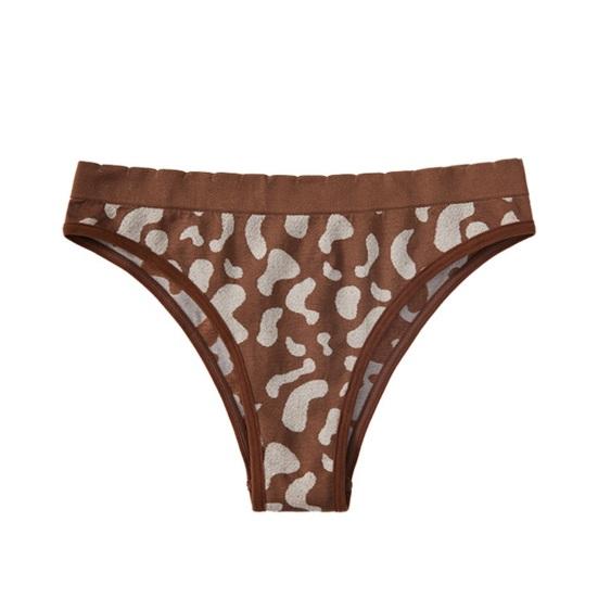 Seamless No Show Thong for Women Milk Cow Print Stretch Breathable Underwear Sexy Mid Rise T-Back Panties