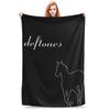 Flannel Throw Blanket Vintage Deftones Metal Band White Pony Album Warm Plush Blankets Soft Bedding for Living room Picnic Sofa
