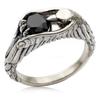 Vintage Inlaid Black CZ Eagle Women's Ring Creativity CopperColor Hand Carving Daily Wear Party Jewelry Anniversary Gift