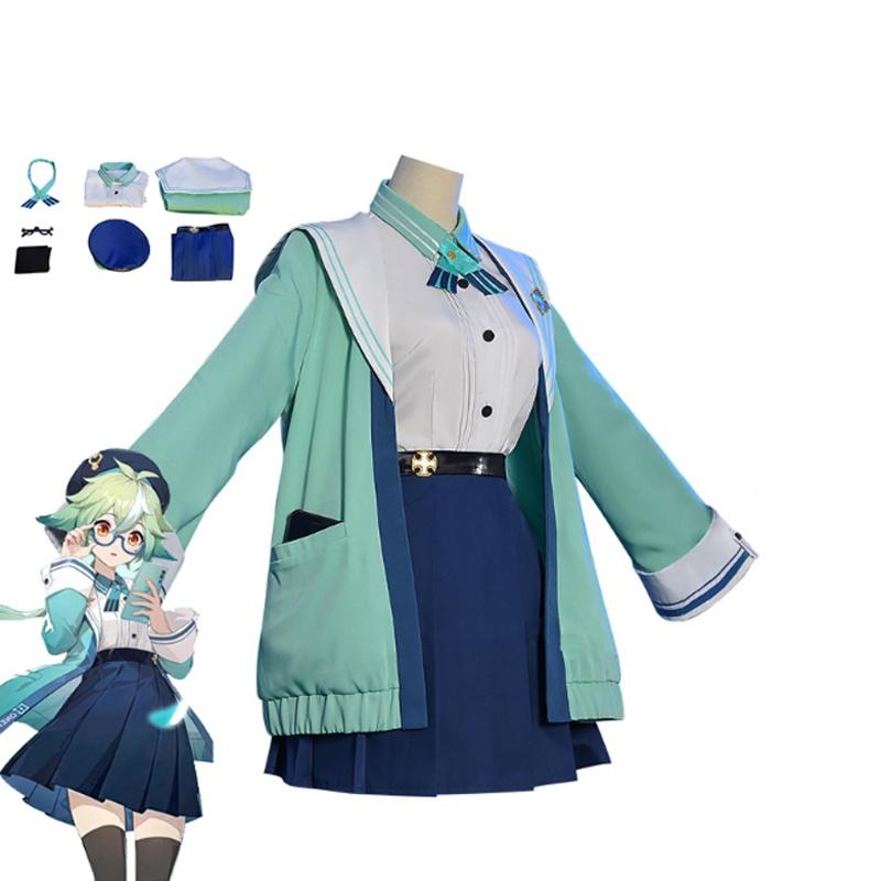 Genshin Sucrose Impact Cosplay Sucrose Costume Cute Jk Uniform Women Dress Game
